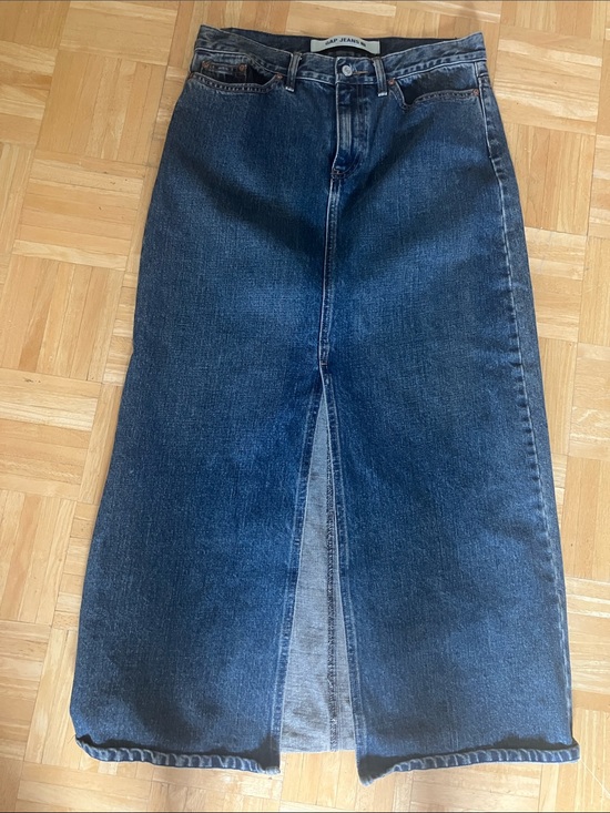 GAP Dresses & Skirts - Y2K GAP Denim Maxi Skirt with super high front slit AMAZING vintage find! 8